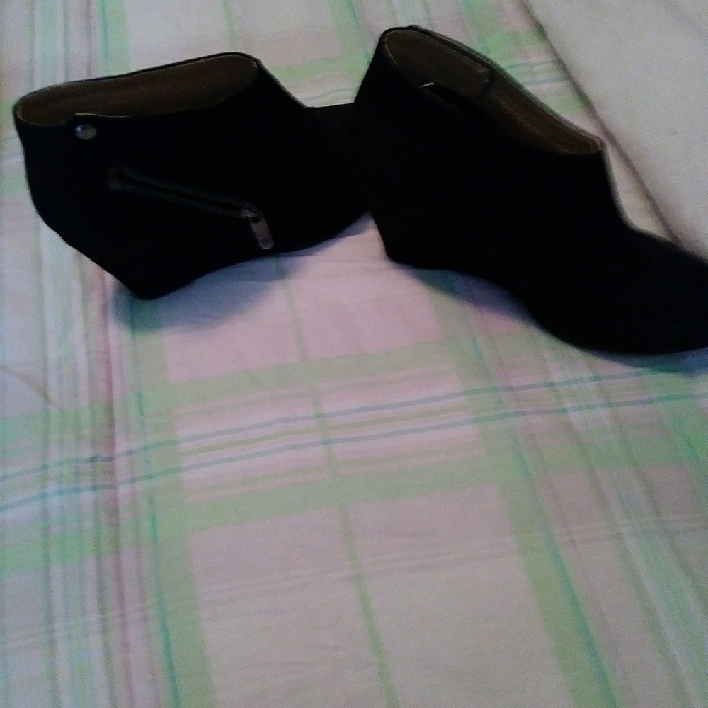 Black suede ankle boots